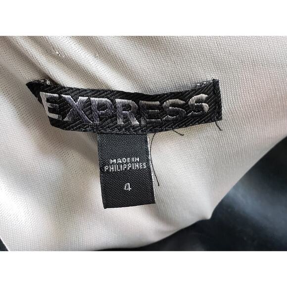 Express Shift Dress Women Size 4 Multi Floral Lined Long Sleeve Keyhole Back Zip - Picture 4 of 12